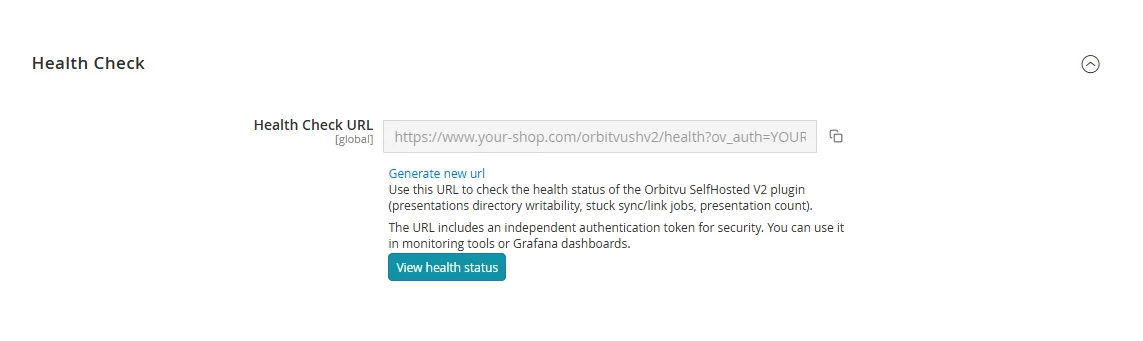 Health Check settings